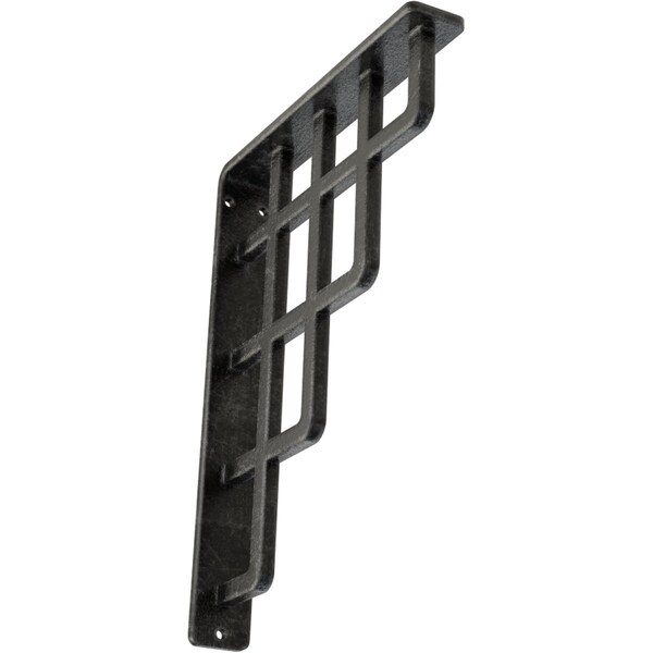 Ekena Millwork Diane Wrought Iron Bracket, (Single center brace), Antiqued Silver 1 1/2"W x 7 1/2"D x 10"H BKTM01X07X10SDIASV - main